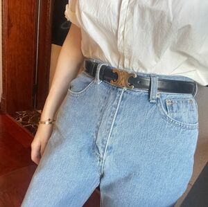 🌟 Elegant CELLINE Gold/Black Belt - Size 80 - Almost New! 🌟